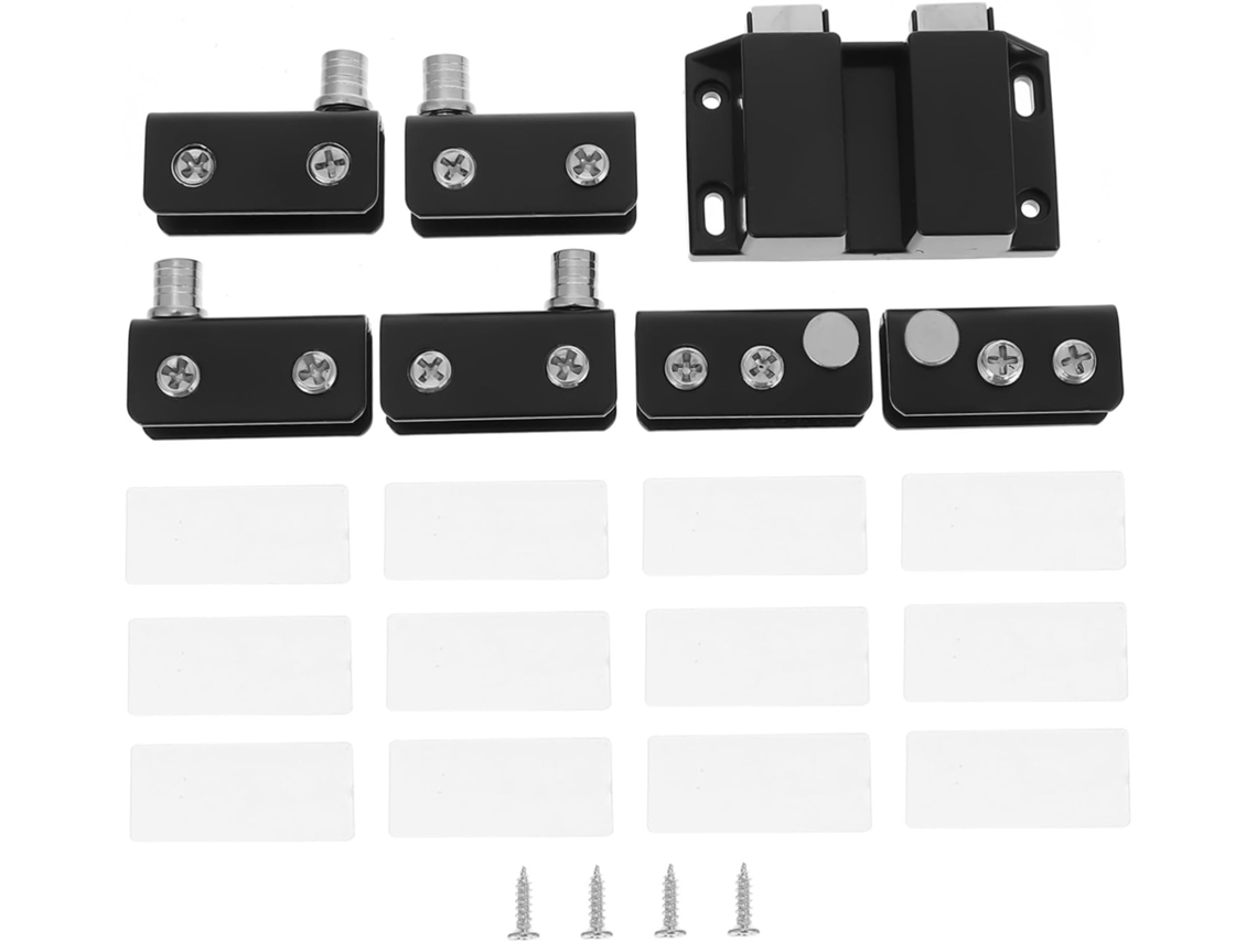 Conjunto De Dobradiças Aço Inoxidável Preto Para Portas Vidro Com
