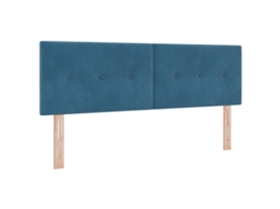 Conjunto 1 Cabeceira Estofada Vidaxl Azul Veludo (144 Cm)
