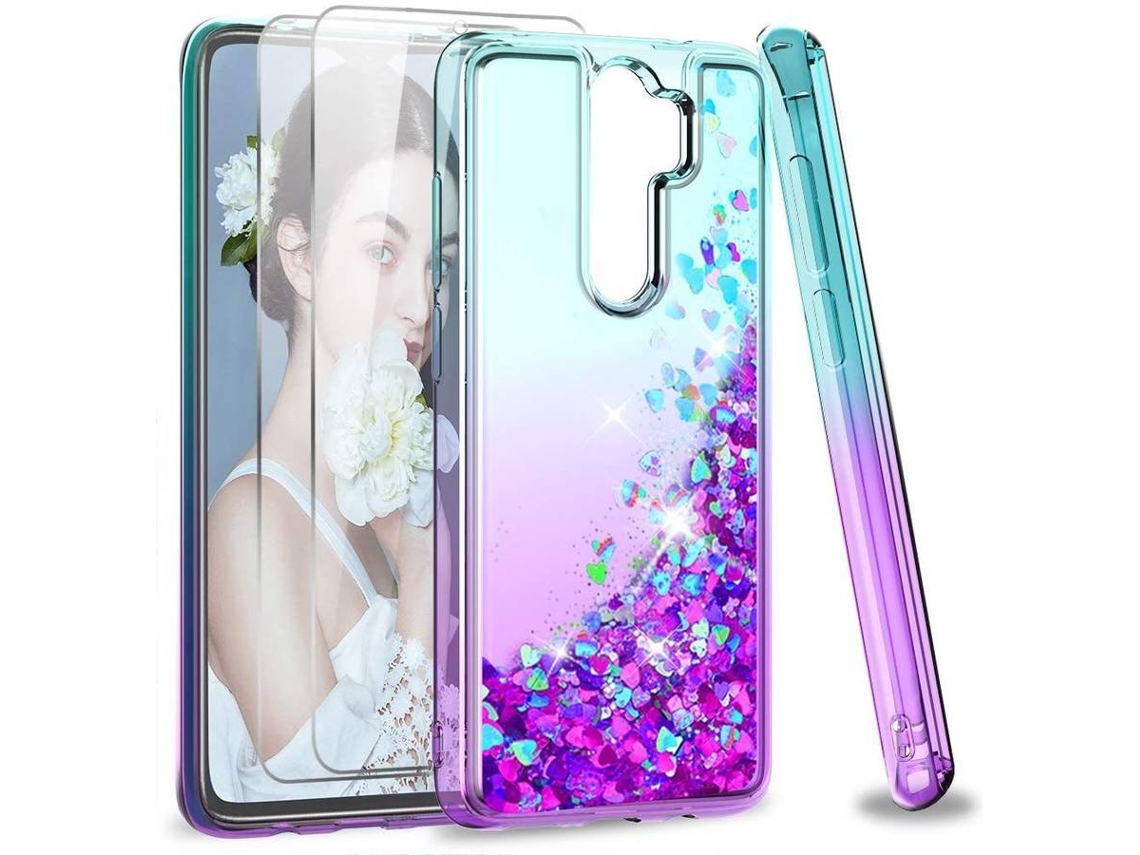 Capa Xiaomi Redmi Note 8 Pro HONGWE. Purpurina Azul
