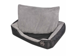 Vidaxl Cama Com Almofada Acolchoada Tamanho L Preto
