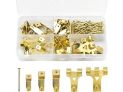 Kit Com 130 Ganchos De Metal Para Parede, Pendurar Quadros Parafusos, Telas, Quadros, Relógios, Espelhos (cor Dourada) Shisa -aquaforge