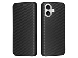 Capa Carteira Skalo Para Iphone 17 Em Fibra De Carbono - Preta