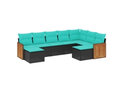 Conjunto de Sofá de Jardim, 5 Peças, Almofadas, Rattan Preto MAISON EXCLUSIVE