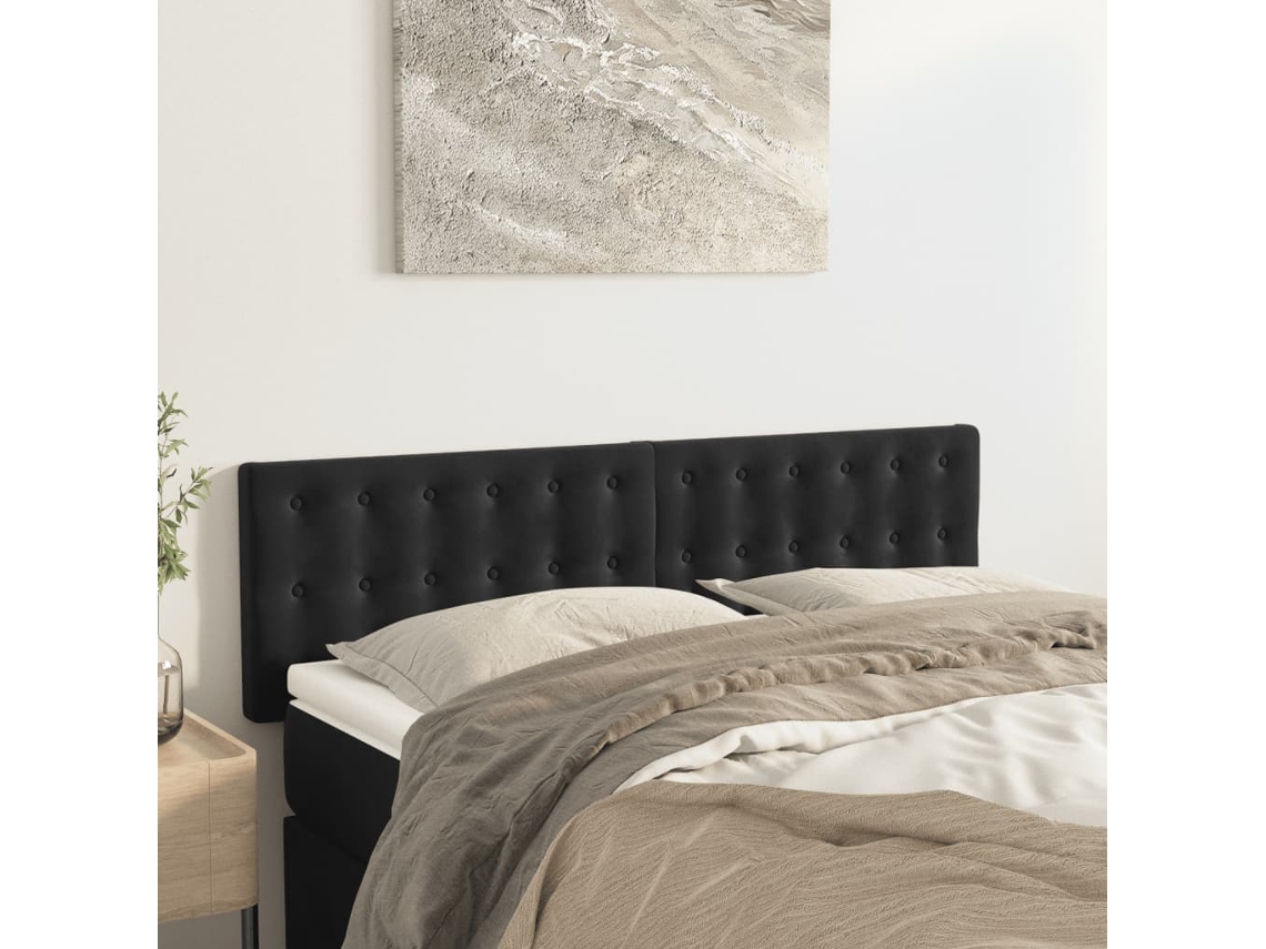 Vidaxl Cabeceiras Preto 144x5x78/88 Cm Veludo