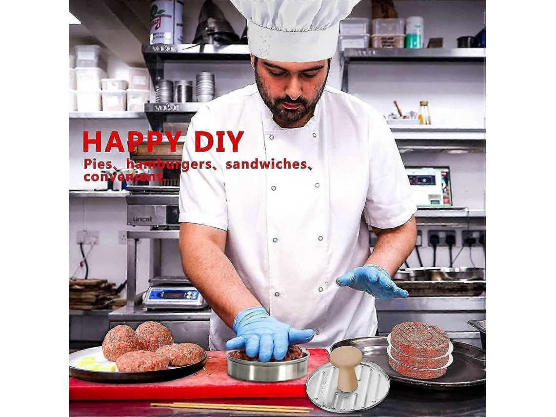 Prensa Para Hambúrgueres Em Aço Inoxidável De 5 Polegadas Para Grelhar E Cozinhar