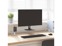 Vidaxl Suporte Para Monitor 100x20x8 Cm Vidro Temperado E Metal Branco