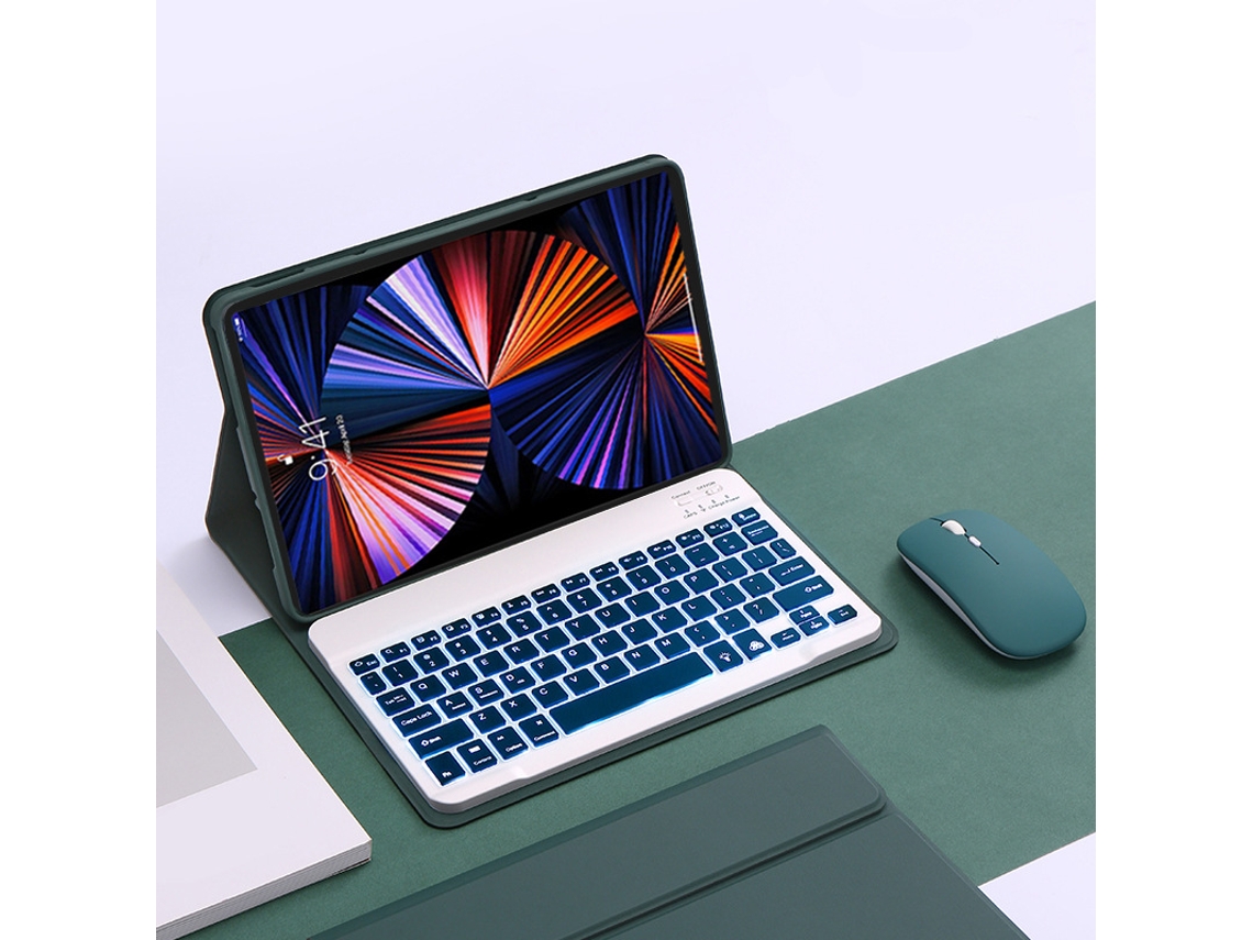 Capa Teclado Para Lenovo Xiaoxin Pad Pro 12,7 (2025) Polegadas, Com Teclado E Mouse Retroiluminado (verde Escuro) Cuich