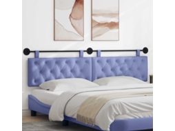 Vidaxl Cabeceira Suspensa Azul Jeans Tecido
