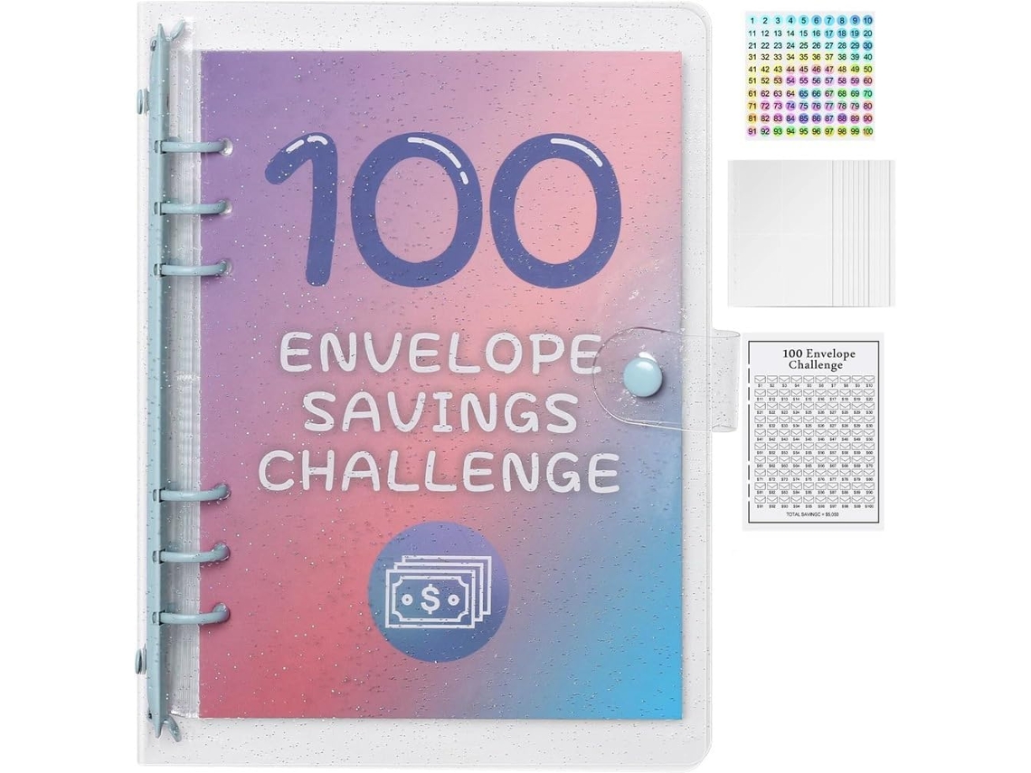 Pasta Para Orçamento Com 100 Envelopes, Planilha De Orçamento Para Controle Despesas E Economia Dinheiro, Pasta De