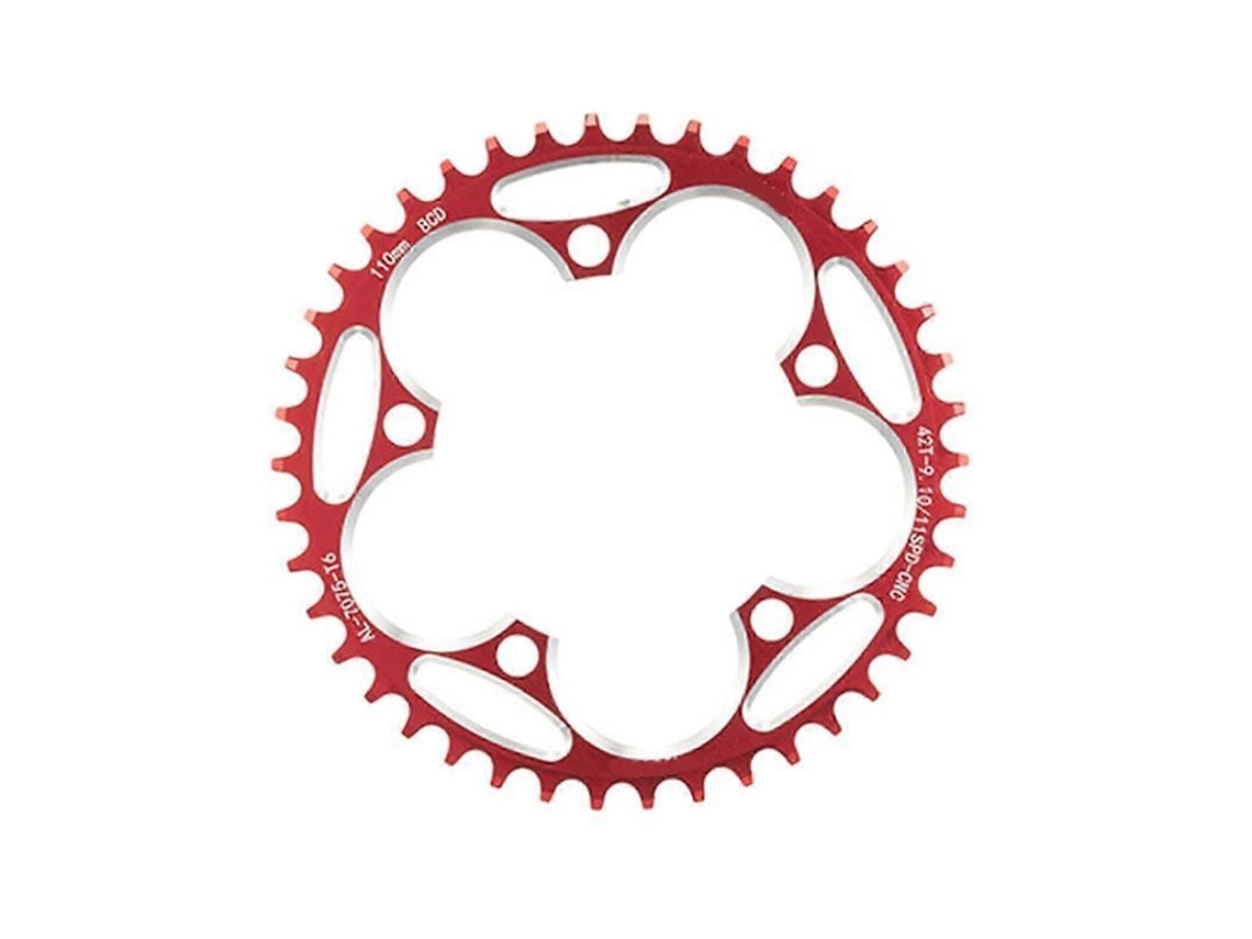 Placa de Engrenagem YURU para bike de montanha, 5 parafusos, 110bcd/130bcd, montagem direta, 42t, vermelho