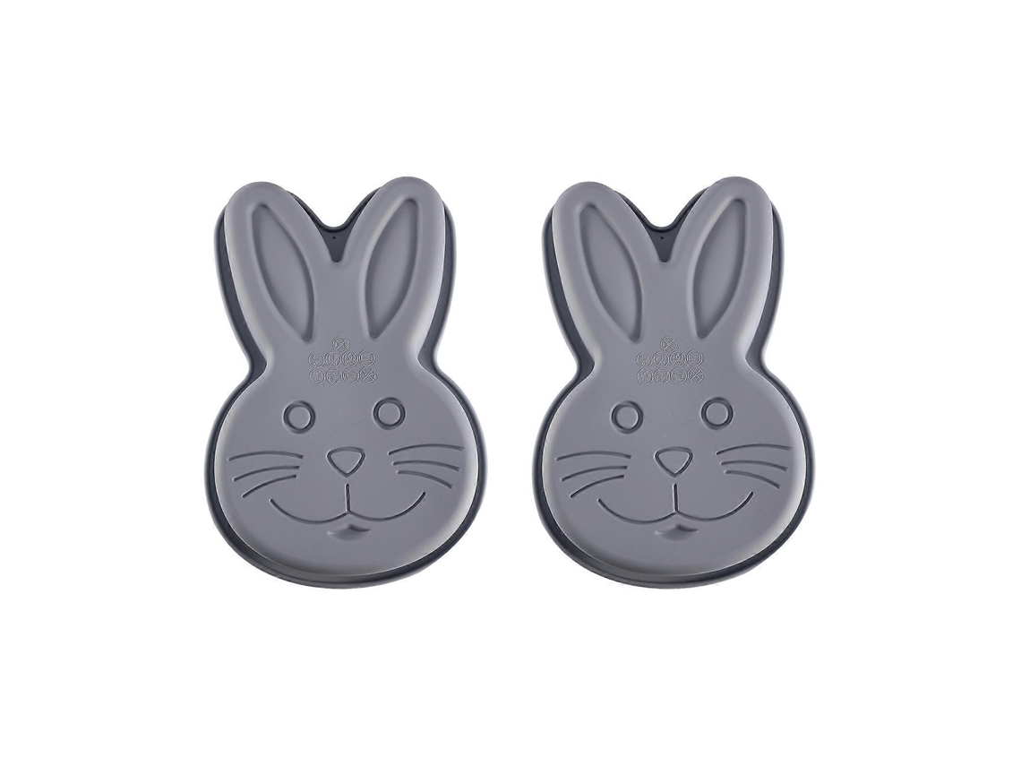 Conjunto De 2 Formas De Silicone Para Bolo Em Formato De Coelho, Flexíveis E Antiaderentes, Para Desenformar Com Facilidade E Criar Sobremesas Criativ