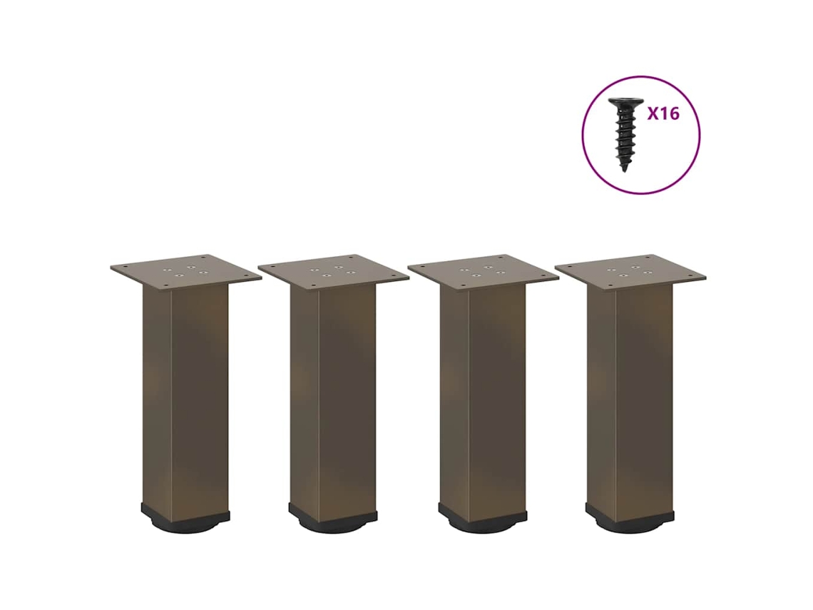 Vidaxl Pés Para Mesa De Centro 4 Peças Aço Natural 42-44 Cm Aço
