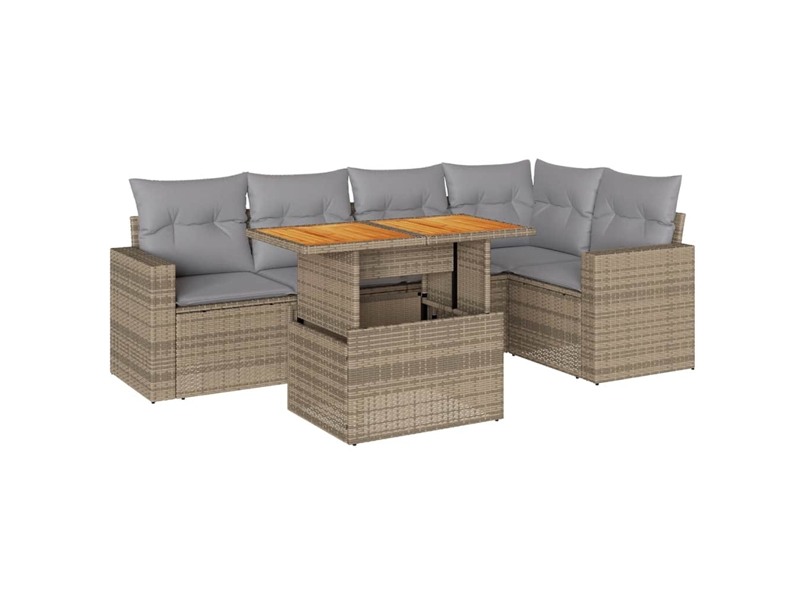 Garden Sofa Set, Garden Sofa Sets Vidaxl Bege Rattan / Vime (n/a)