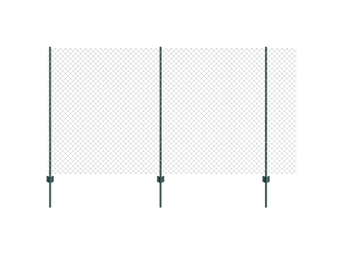 Conjunto 1 Painéis De Cercas Exteriores Vidaxl Verde Aço (10 X 1,4 M)