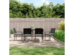 Cadeiras Jardim C/ Almofadões 6 Pcs 54x62,5x89 Cm Vime Pe Preto Dkd Home Decor