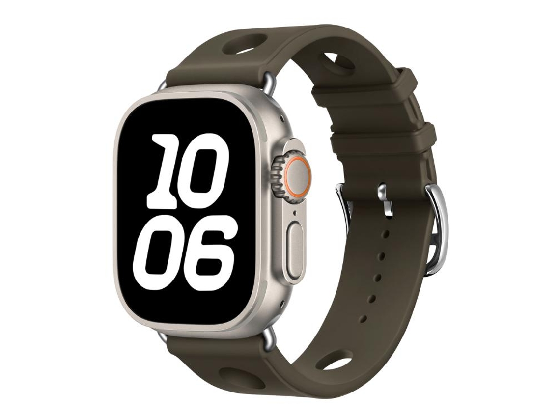 Bracelete Apple Watch Silicone Magnético Lichia Preto Cinza XIAOMOYU
