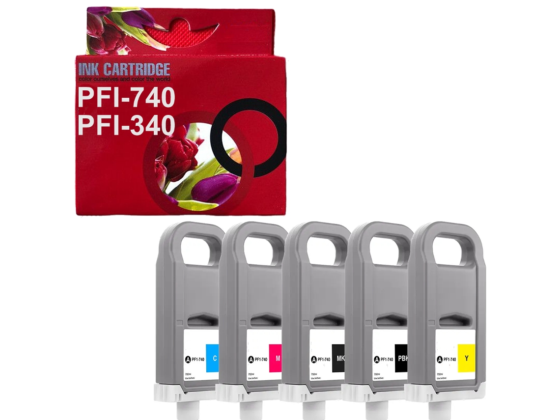 Pack de 5 Cartuchos de Tinta Pigmentada Multicolor para Canon 4768c001 4769c001 4770c001 4771c001 4772c001 GENÉRICO