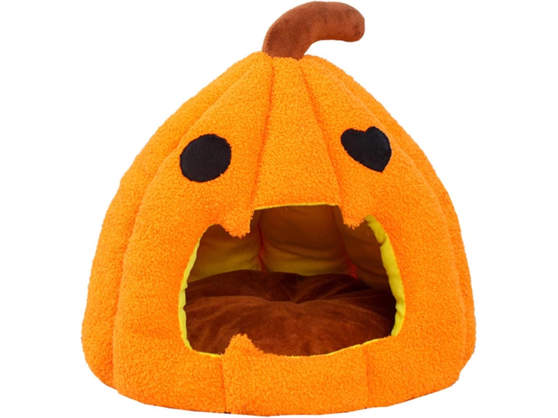 Cama de Gato Halloween ELORY Abóbora com Almofada Lavável
