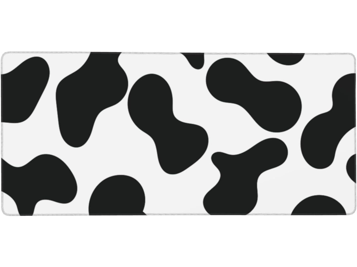 Mousepad Grande para Computador com Estampa de Vaca e Base Borracha Antiderrapante, 40 X 90 Cm Seguro Durável