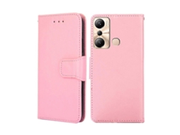Capa De Couro Com Textura De Cristal Para Infinix Hot 20i