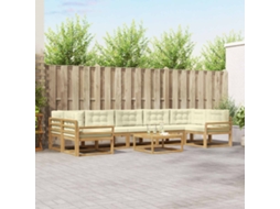 Vidaxl Conjunto De Sofás Para Exterior 6 Unid. Branco E Creme