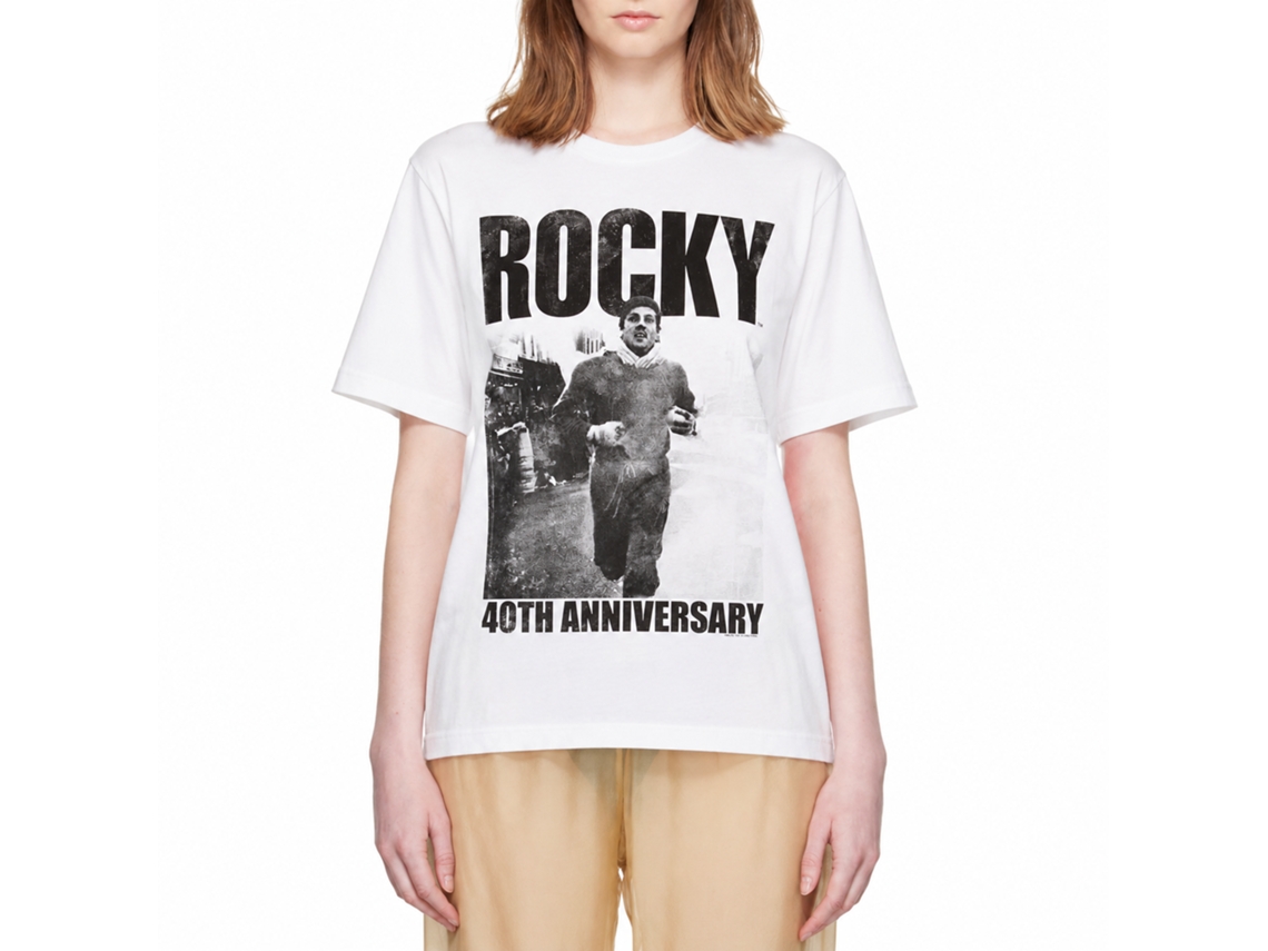 Rockinstone Rocky Movie 40th White Adult T-shirt Size:s