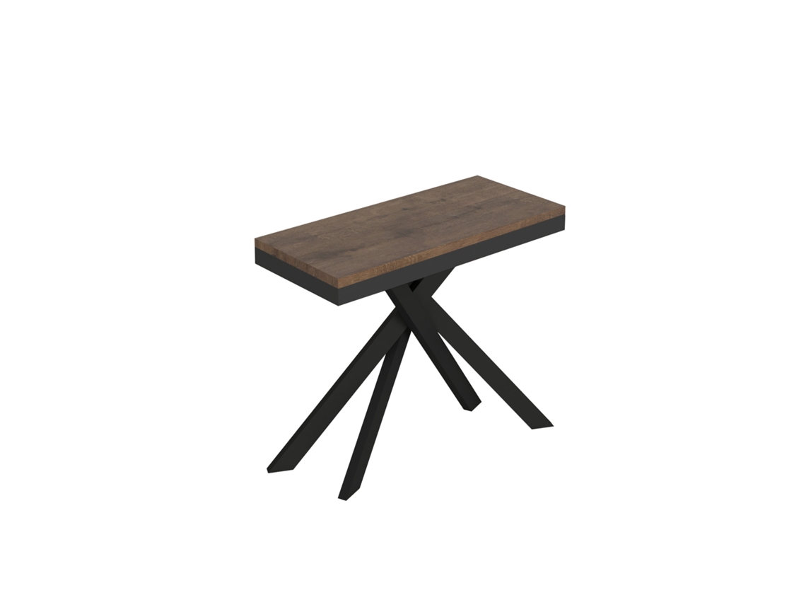 Consola Extensível 90X40/300 Cm Saki Evolution Moldura em Nogueira Antracite ITAMOBY