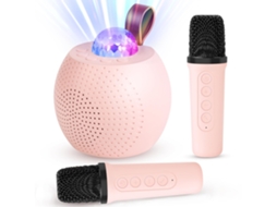 Mini Máquina De Karaokê Para Crianças E Adultos, Caixa De Som Bluetooth Com 2 Microfones Sem Fio, Caixa De Som Portátil Com Luzes Aquaforge