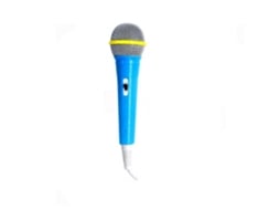 Microfone Infantil para Karaoke Brincadeira Presente Azul