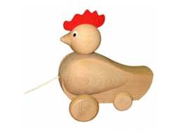 Galo De Madeira Miva Para Puxar Brinquedo Educativo Multicolorido