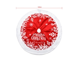 Saia de árvore de Natal vermelha 122cm tecido super macio estampa decorativa natalina S/MARCA
