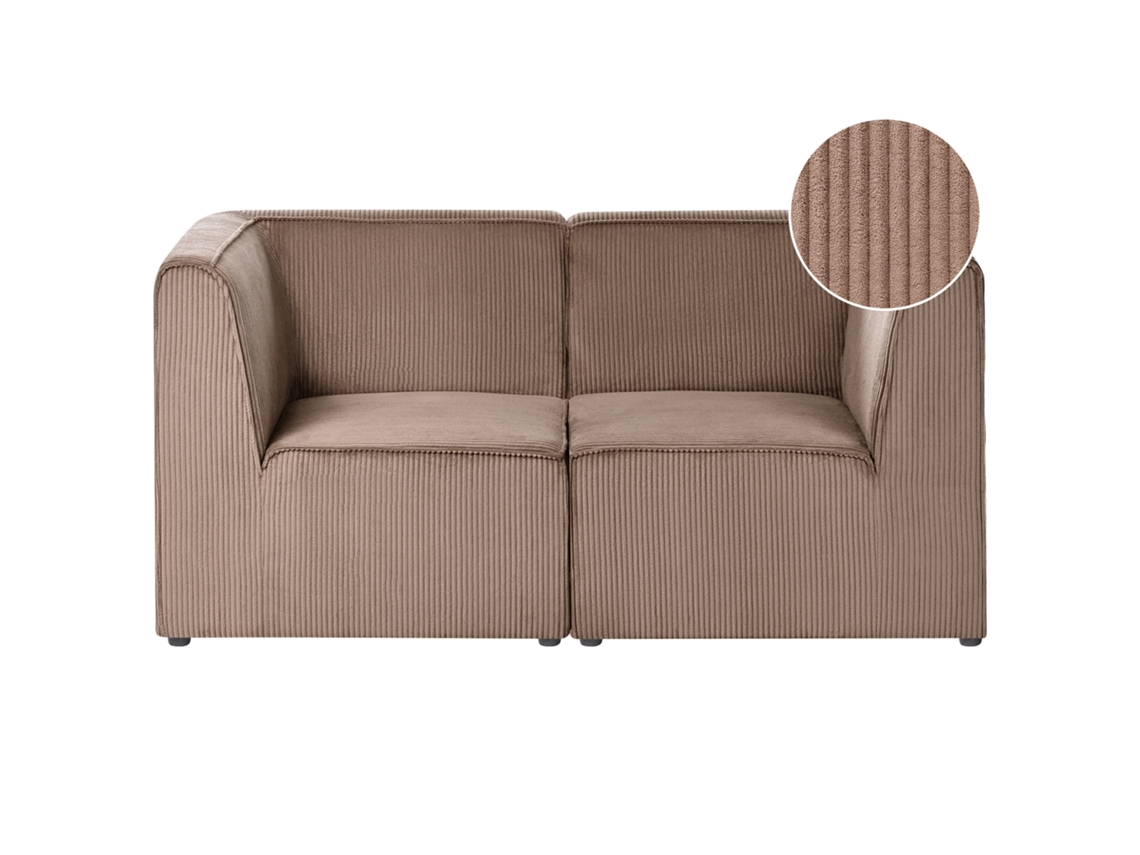 Sofá De 2 Plazas Beliani Lemvig De Pana Beige 166x83x78