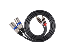 Cabo Rca para Xlr, Estúdio, Conexão Áudio Hifi, Ouro, Alta Densidade, AQUAFORGE