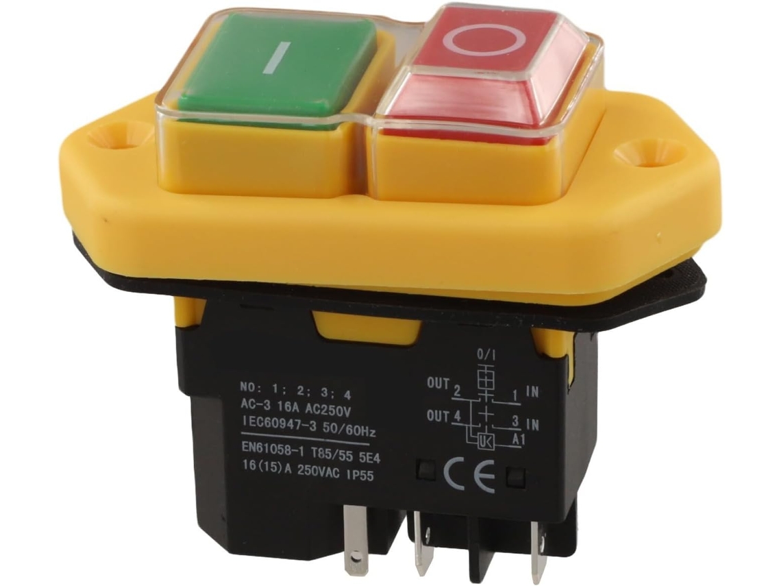 Interruptor De Botão Kld-28a, Eletromagnético 250 V 16 A Com Botões