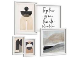 Conjunto De Pinturas Formas Abstratas Da Natureza Espelharte (5 Peças)