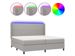 Box Spring Bed, Box Spring Beds Vidaxl Cinzeto Tecido (200 X 200 Cm)