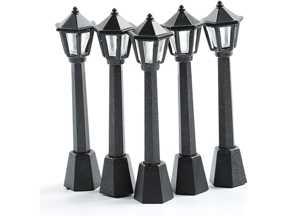 5pcs Mini Modelo De Poste De Luz De Rua Lanterna Pós Caminhada Externa Natal Boneca