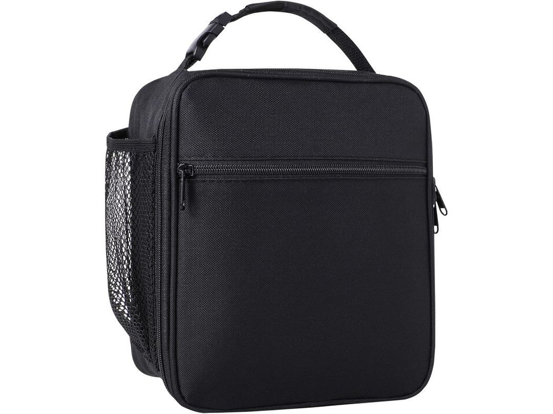 Bolsa Térmica Nova Line para Almoço, Isolada, com Bolso Frontal, Impermeável, Preto Margarida