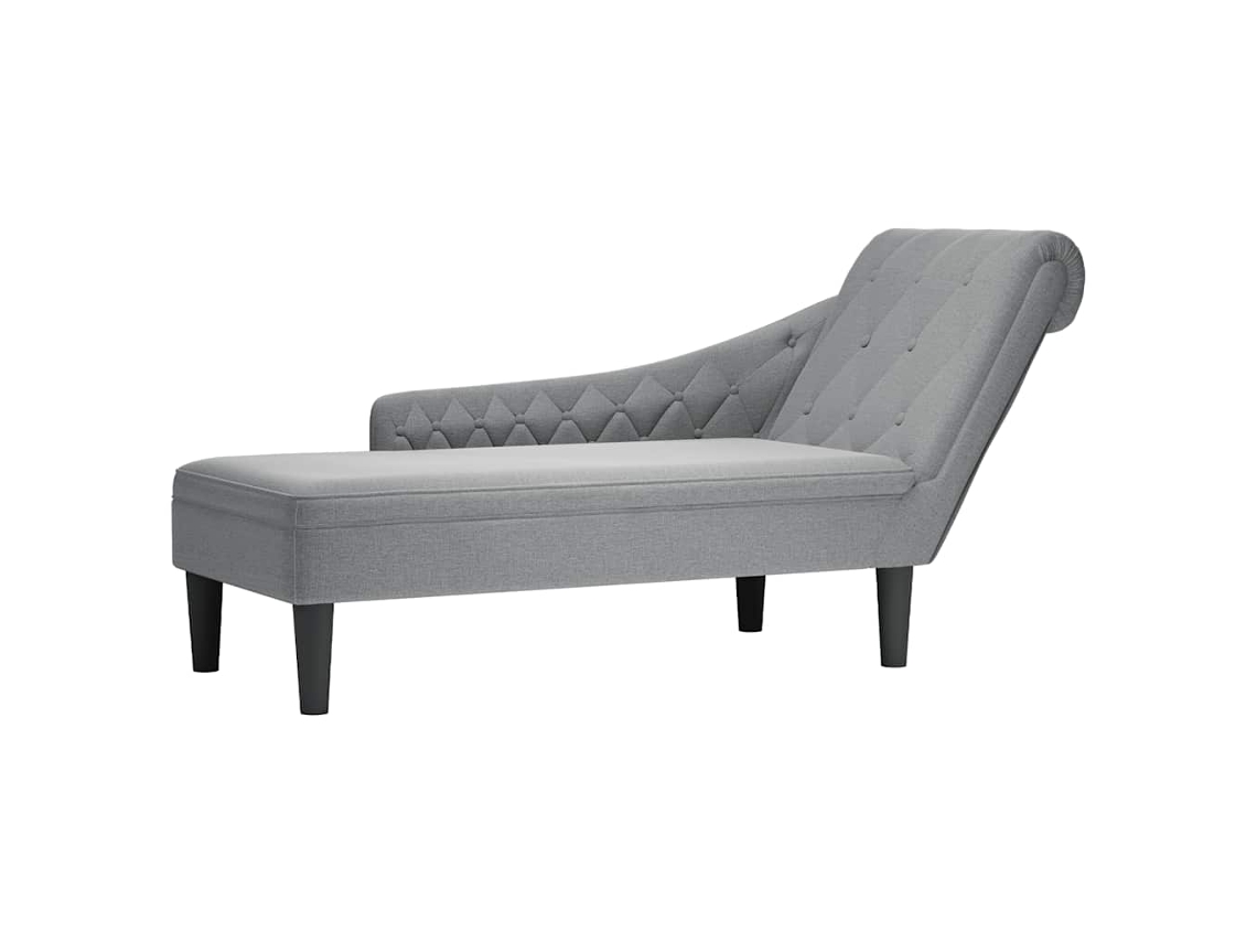 Vidaxl Chaise Lounge C/ Almofada/apoio De Braços Direito Tecido