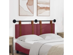Vidaxl Cabeceira Suspensa Com Luz Led Vinho Vermelho Pu Antigo