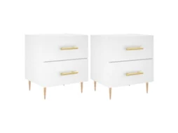Bedside Cabinet, Bedside Cabinets Vidaxl Branco Madeira Processada (n/a)