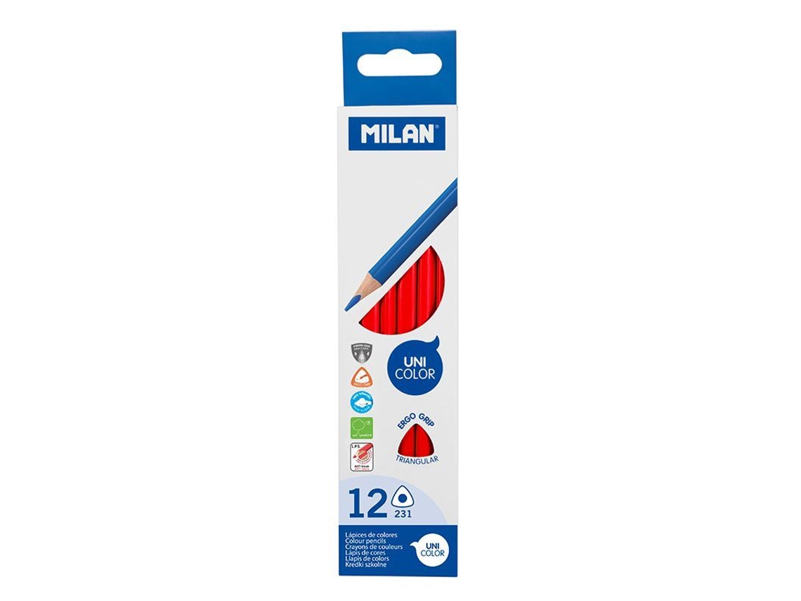 Lápis de Cor Triangulares MILAN Vermelho