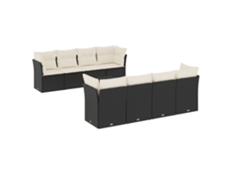 Garden Sofa Set, Garden Sofa Sets Vidaxl Preto Rattan / Vime (n/a)
