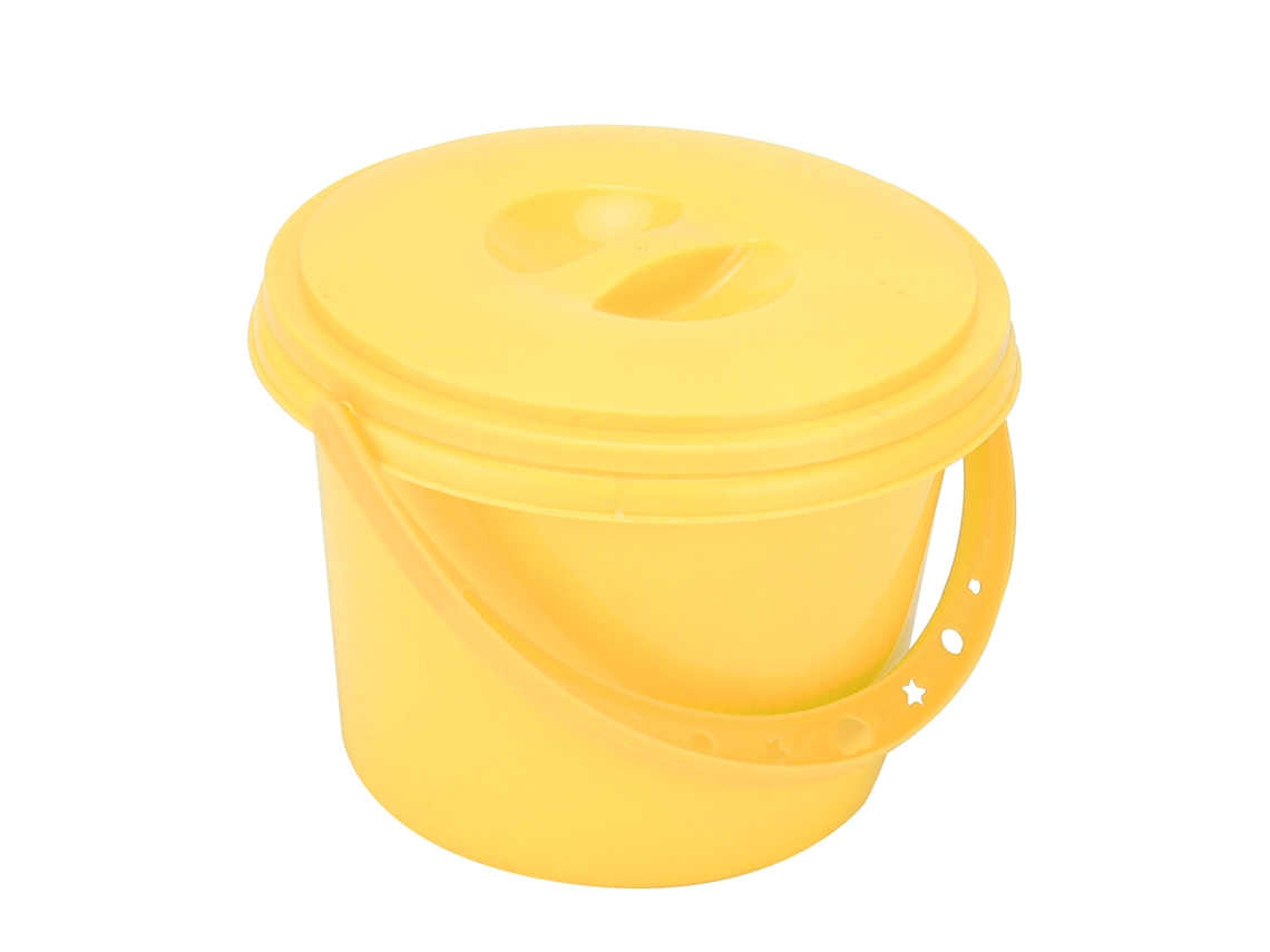 Cubo De Pinceles De Pintura Multifunción De Plástico Com 2 Compartimentos E Paletas Para Misturar Cores Yj004 Amarelo