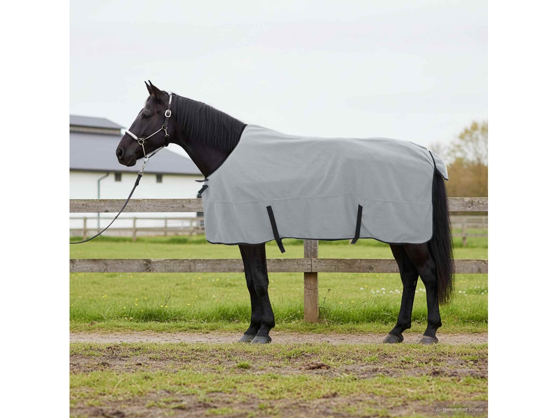 Vidaxl Cobertor De Cavalo Cinza Claro Total E Rosa 145 Cm