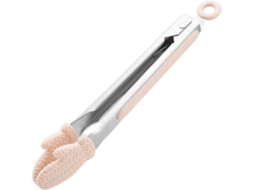 Lurelia Pinça Gelo Silicone 25,5 Cm Rosa Antiderrapante Churrasco Saladas
