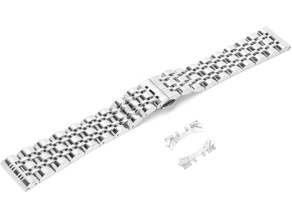 Pulseira De Substituição Aço Inoxidável 21 Mm, Comprimento Ajustável