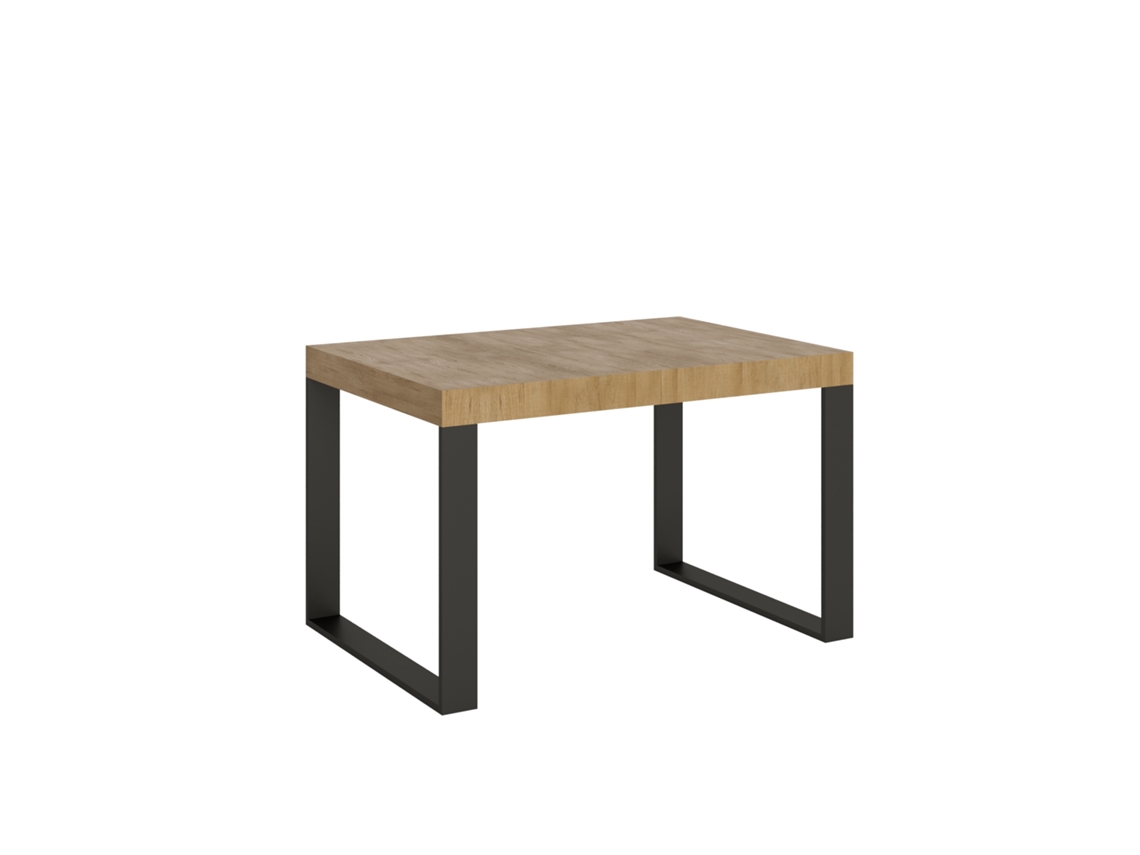 Mesa Extensível 140/400x90 Cm Tecno Premium Carvalho Natural Com Pés Antracite Itamoby