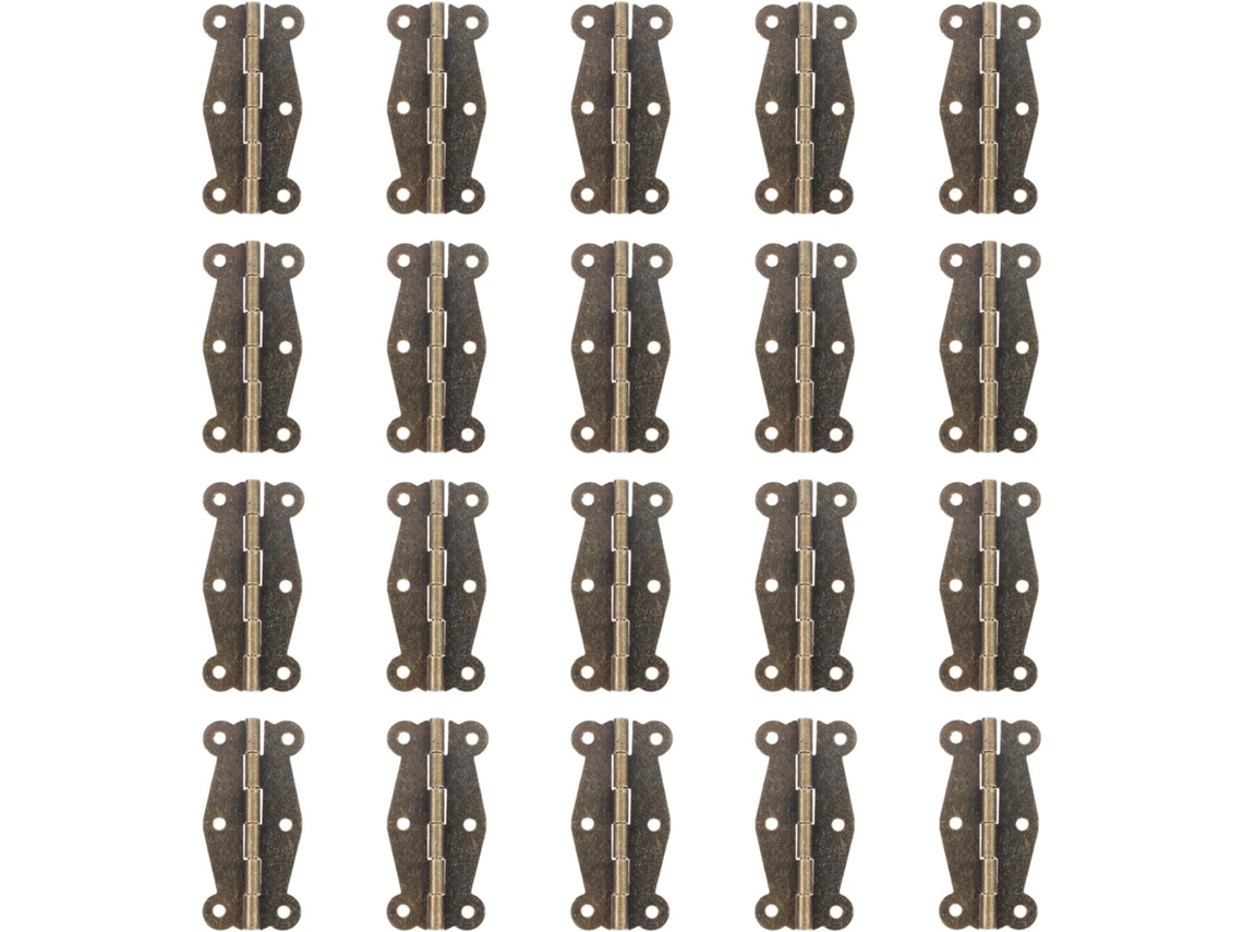 Dobradiça Para Caixa De Joias 51x24mm, Pacote Com 20 Unidades, Ferro | Acabamento Em Ouro Antigo
