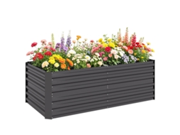 Hortina Quadrada Retangular com Tubos de Reforço em Aço Galvanizado de 180 X 90 X 59 Cm Ge